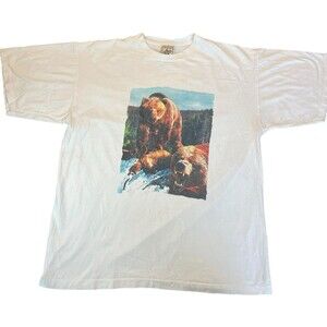 Vintage Bear T Shirt XL Made In USA Wildlife Nature Graphic Grizzly 90s Tee